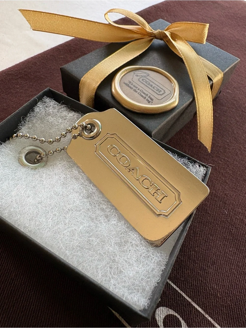 RARE Y2K Coach Solid Metal Hangtag 2.5